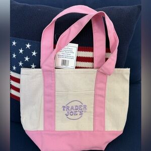 Trader Joe's mini tote pink